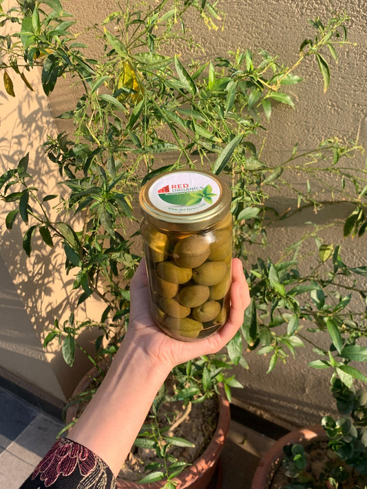 whole green olives in brine